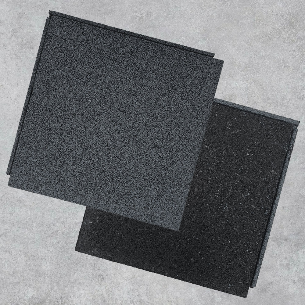 Плитка с соединением "Язык-паз" серая. Резиновое покрытие ЭКОПРОФИТ ПСЕ001 - Вид №2