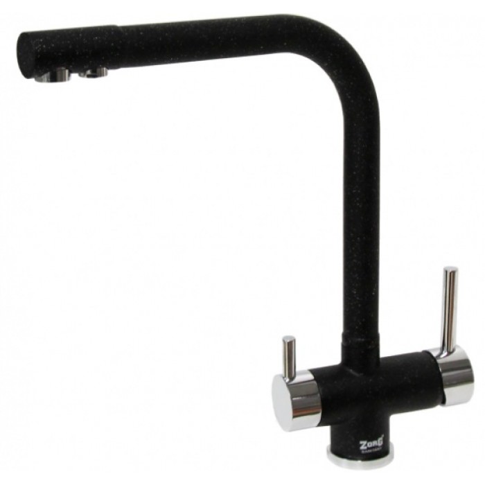 Zorg ZR-348-YF Хром Чёрный металл Смеситель для кухни Zorg 343х265 мм  - Вид №1