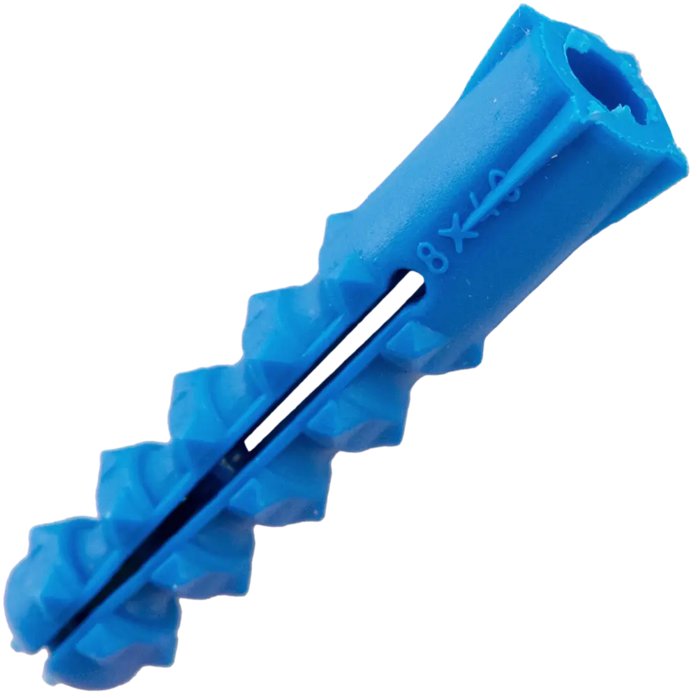 Дюбель с шипами для полнотелых материалов 8х40 мм полипропилен цвет синий 200 шт НЕВСКИЙ КРЕПЕЖ STLM-2159863