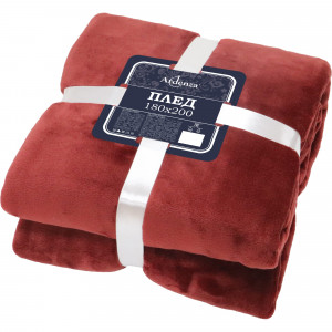 84378933 Плед «» 180x200 см фланель цвет красный Jimena