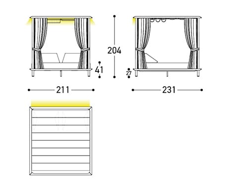 Кровать с балдахином из акриловой и алюминиевой ткани Varaschin Sunmoon ARCH-00069150 - Вид №13