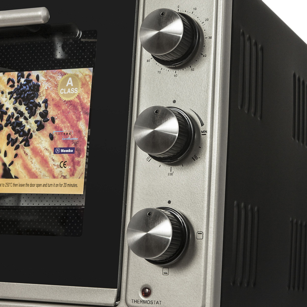 CEMOB.363.S1 Мини-печь / электрическая мини-печь, 50см, 1300 вт, механический программатор, решетка для гриля, прямоугольный противень, круглый противень , нержавеющая сталь Maunfeld Santreyd  - Вид №3