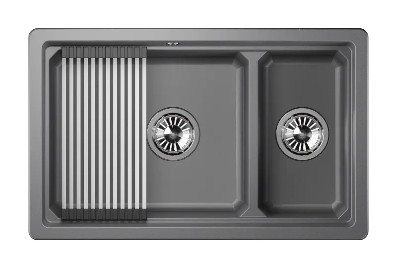 KS-7304U, АЛЮМИНИУМ, кухонная мойка, кварц GRANULA 7304U-ST332 - Вид №1
