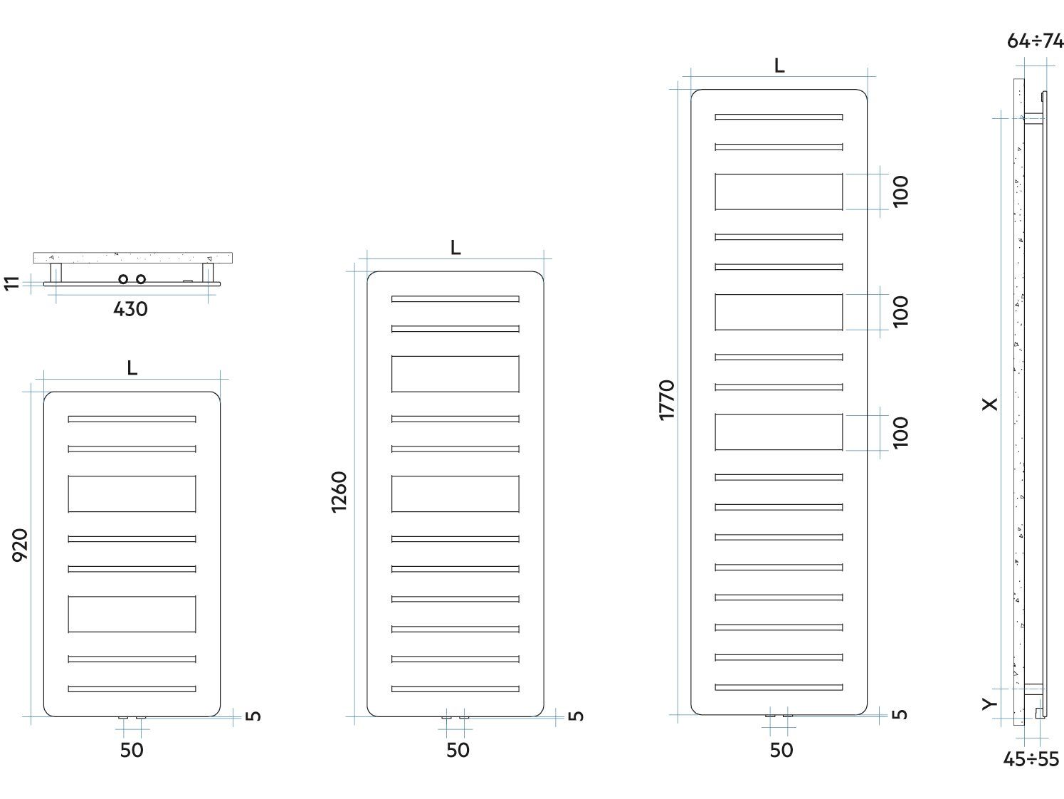 Радиатор для ванной из нержавеющей стали Irsap PAGE ARCH-00070460 - Вид №4
