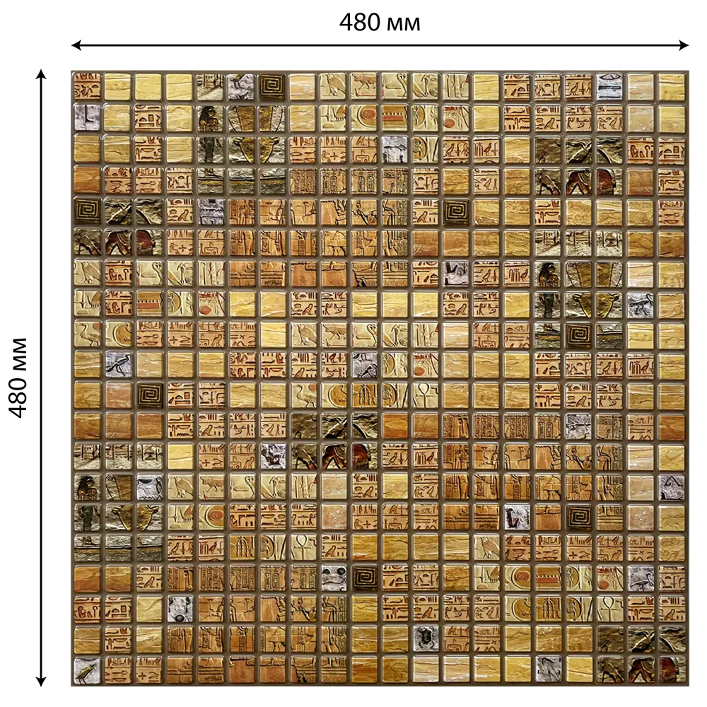 Стеновая панель ПВХ Александрия медовый 480x480x3 мм 0.23 м² GRACE STLM-2078637 - Вид №4