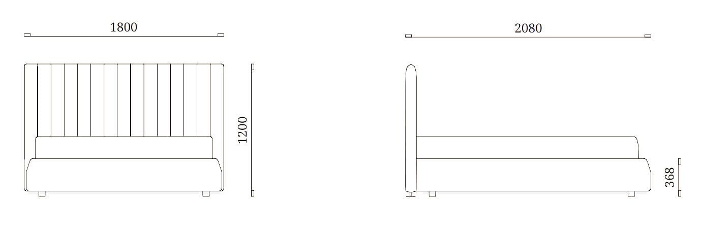 Двуспальная кровать из ткани с мягким изголовьем Febal Casa SOFTCASE ARCH-00143600 - Вид №6