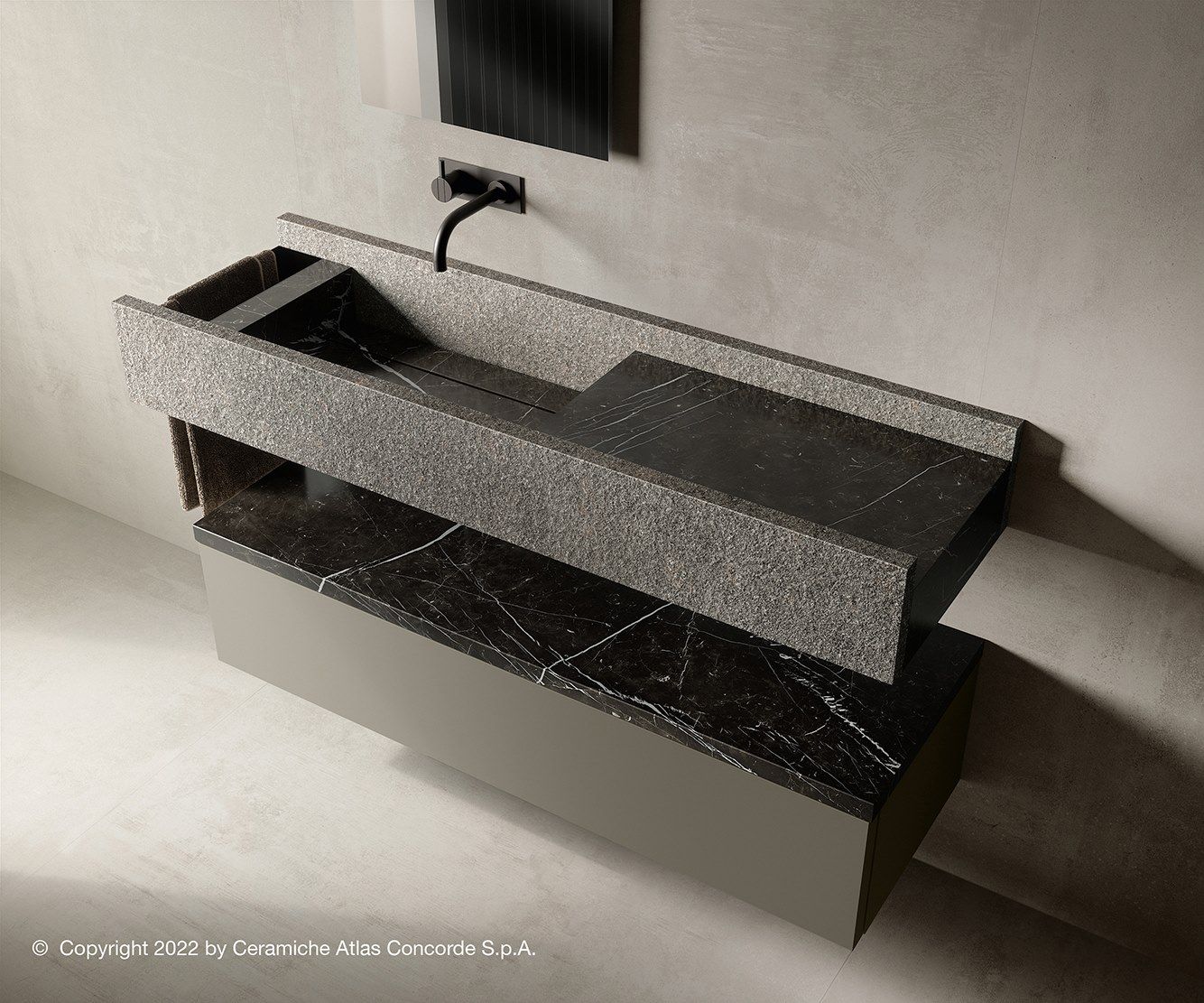 Подвесной одиночный умывальник с подвесным комодом Atlas Concorde Habitat Dialogo ARCH-00057242 - Вид №2