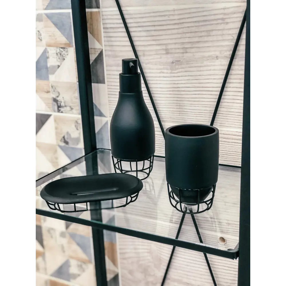 Дозатор для жидкого мыла Vidage Wyron полирезина цвет чёрный STLM-2116725 - Вид №4