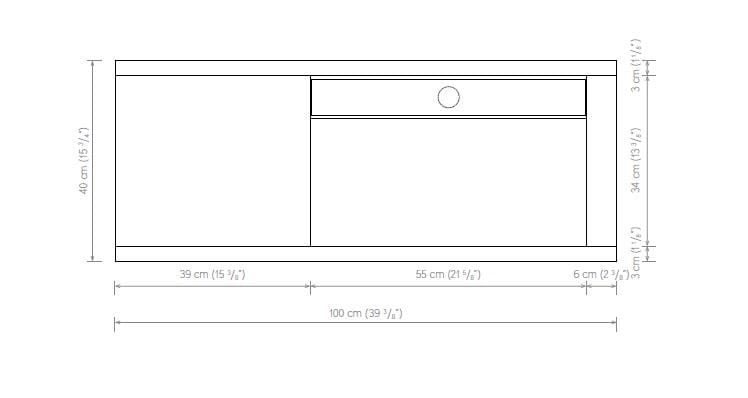 Подвесной одиночный умывальник с подвесным комодом Atlas Concorde Habitat Dialogo ARCH-00019182 - Вид №6