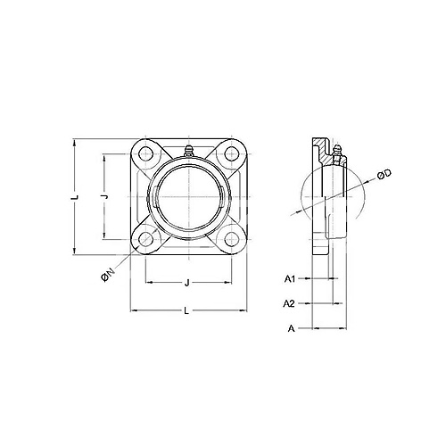 IS1916 Корпус подшипника F205 (пластик) ISKRA  - Вид №1