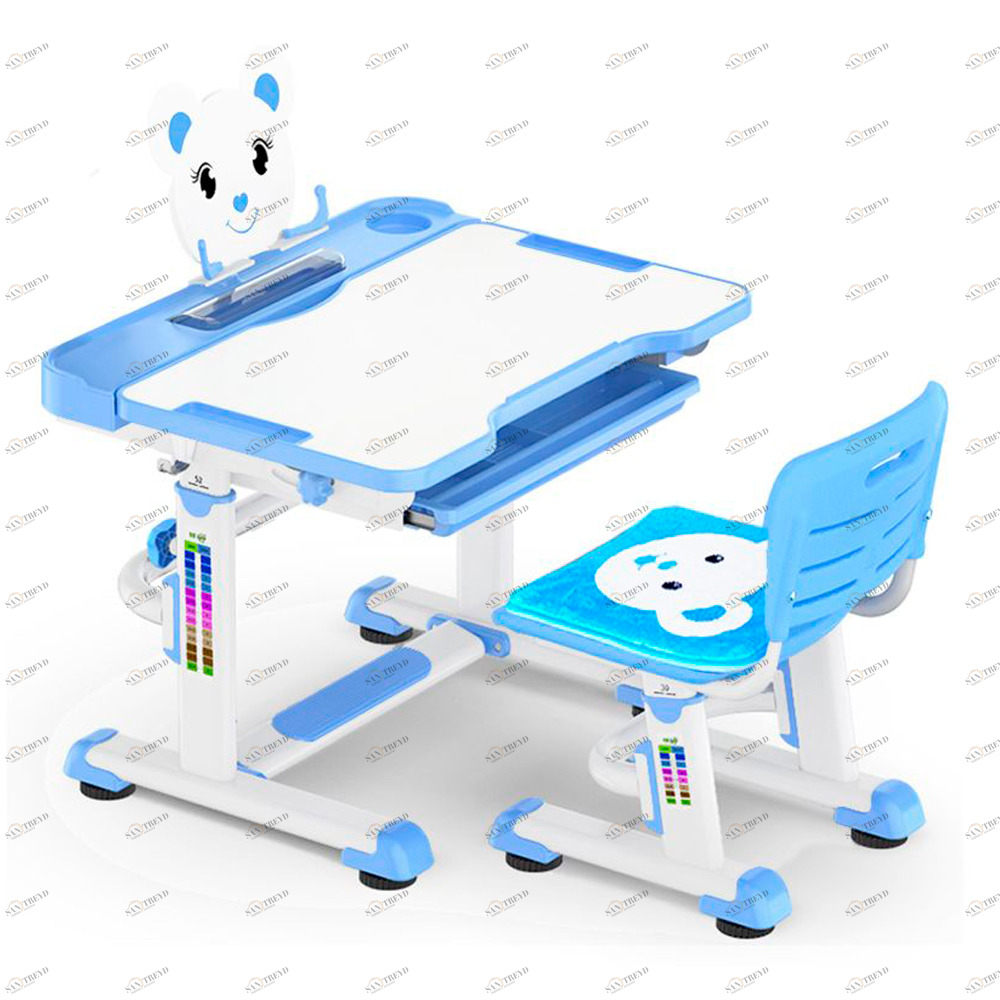 Растущая парта и стул Teddy blue белая, синяя MEALUX EVO  336157 Белый;синий Santreyd 