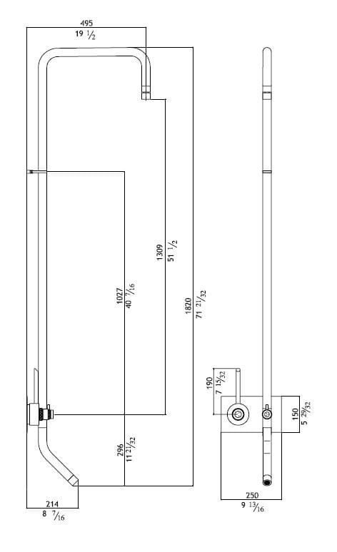 Термостатическая настенная душевая колонна MGS ARCH-00076075 - Вид №2