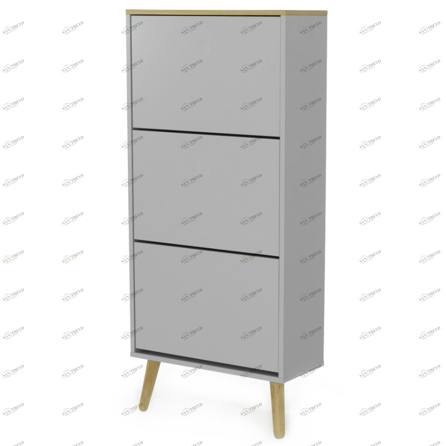 Шкаф для обуви Tenzo Dot, 128х57,5х24 см, дуб, серый 1657612