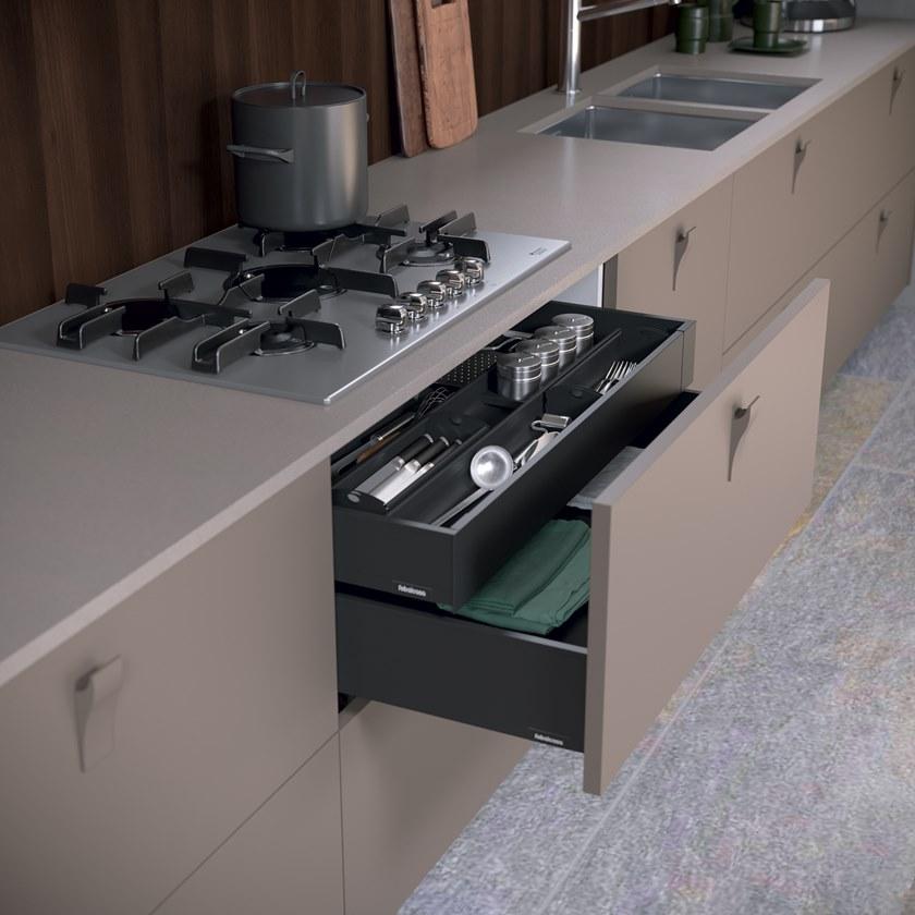 Febal Casa Лаковая кухня с островом с ручками sun-id-1460014 - Вид №4