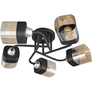 Люстра потолочная Jlight Ida 3143/5C 5 ламп E27 60W цвет черный и хром 85233262 STLM-2070342