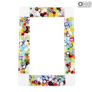 1819 ORIGINALMURANOGLASS Фоторамка Белая Фантазия миллефиори - муранское стекло  см