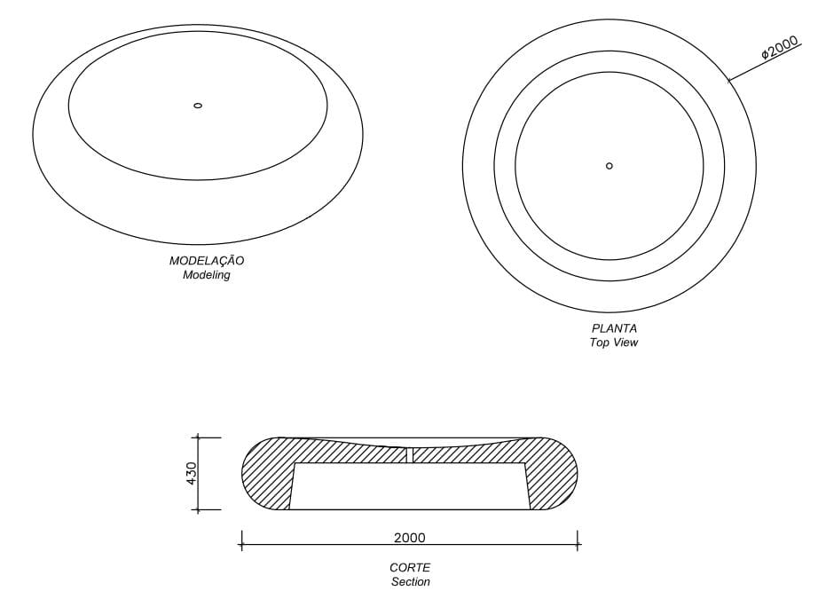 Бетонная круглая скамья amop Landscapes ARCH-00119450 - Вид №2