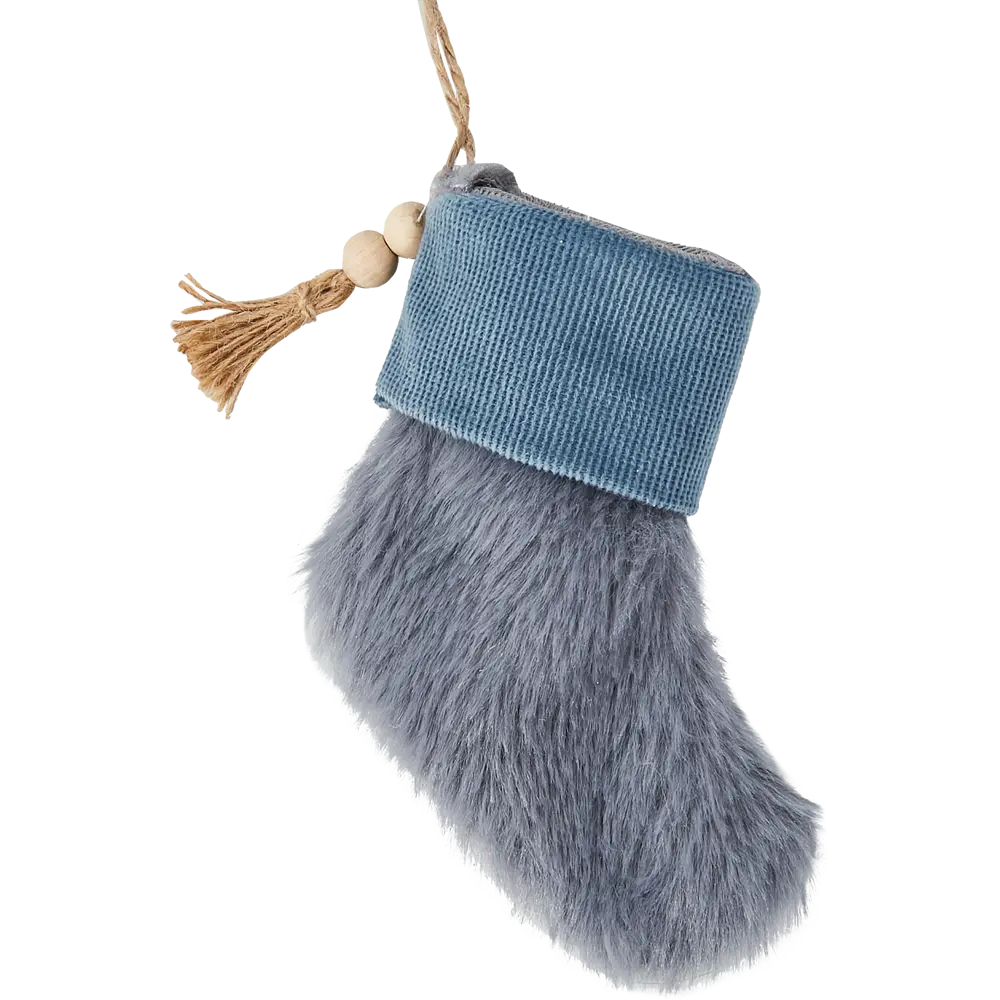 87036552 Елочная игрушка Носок 14x9.5 цвет синий STLM-0965533 Santreyd  - Вид №1