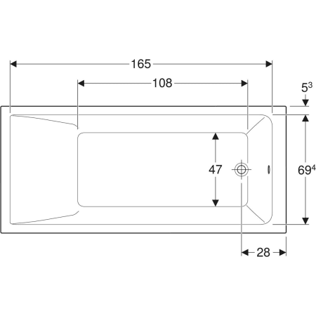 554.302.01.1 Прямоугольная ванна Geberit Renova Plan Geberit  - Вид №22
