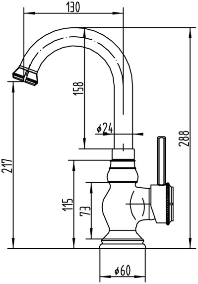 Смеситель ZorG Antic A 204U-BR для раковины, бронза - Вид №1