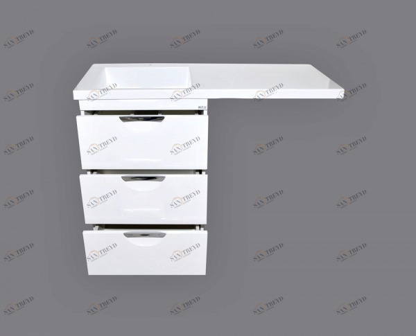 Тумба Куба-(60)-120 под стир. машину белая эмаль с раков. Куба-120 L (левая) D MISTY 2312140