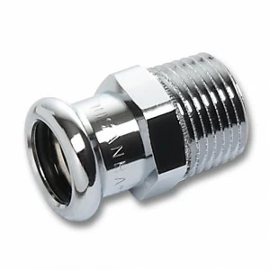 116243G2834 SANHA 16243G пресс-фитинг, бронза, ниппель перех.ВПр-НР,хром 28x3/4 мм