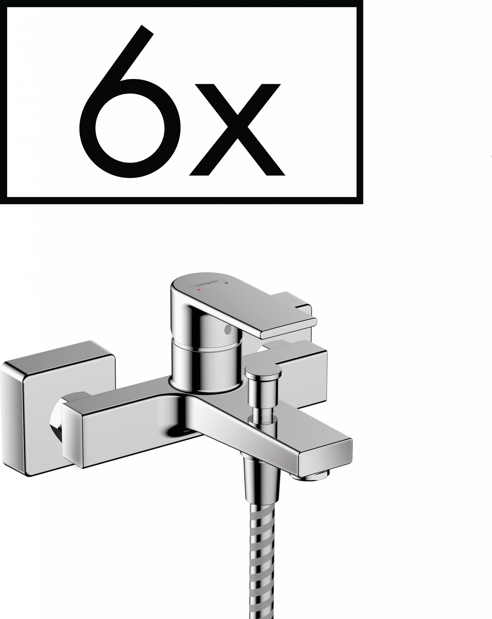 71457000 Vernis Shape Смеситель для ванны, однорычажный, внешнего монтажа, проектная упаковка (6 шт.) Hansgrohe 