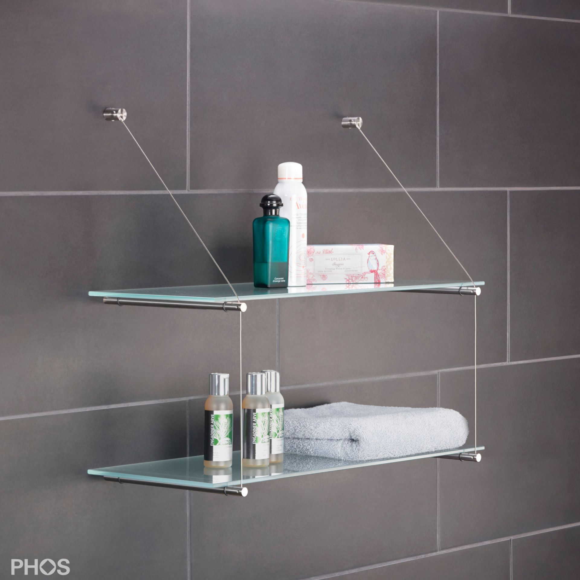 RST260-2 Стеклянная полка с 2 стеклянными полками PHOS 