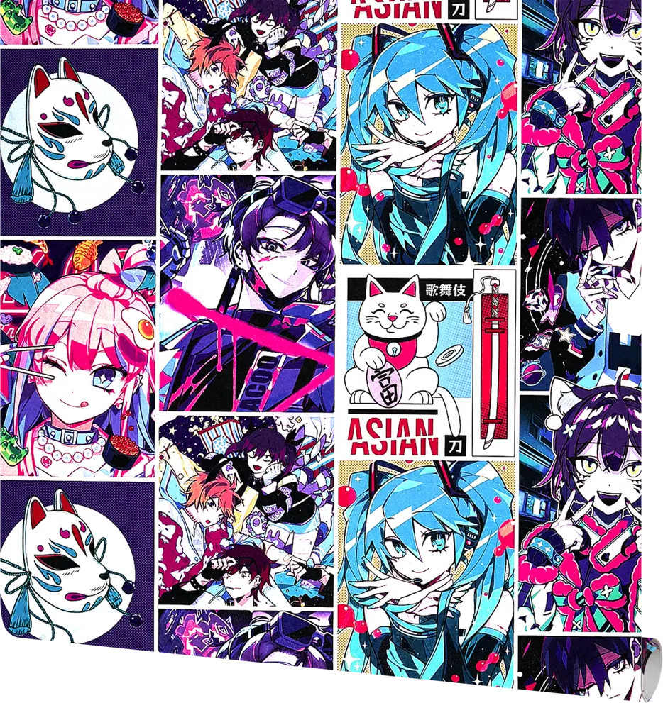 Обои Ateliero Anime фиолетовые с виниловым покрытием 89341685