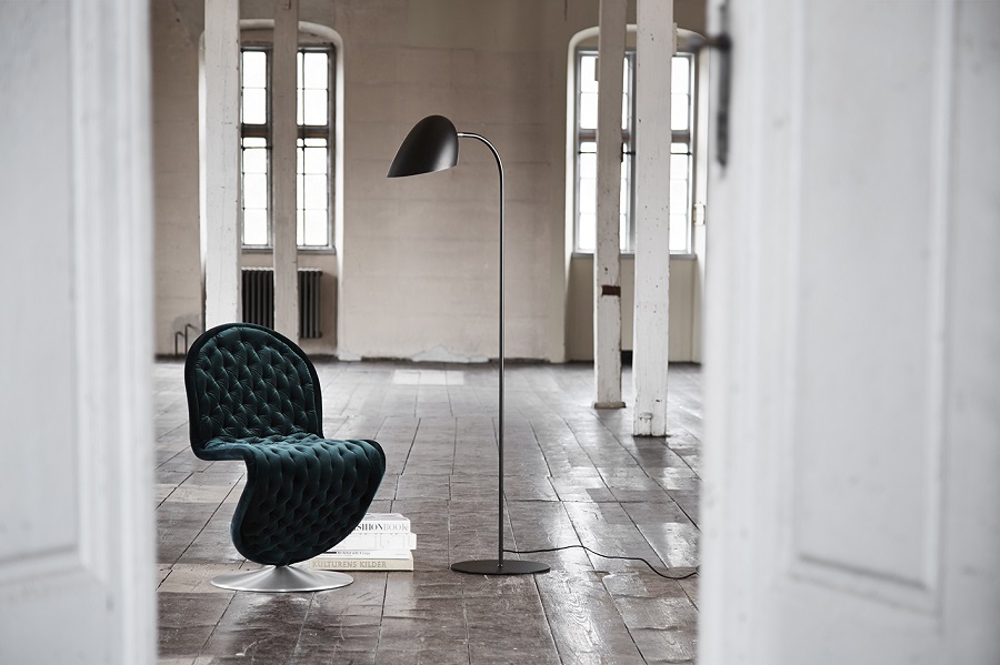 3960_6551001 Лампа напольная hitchcock, 157хD30 см, черная матовая Frandsen  - Вид №2