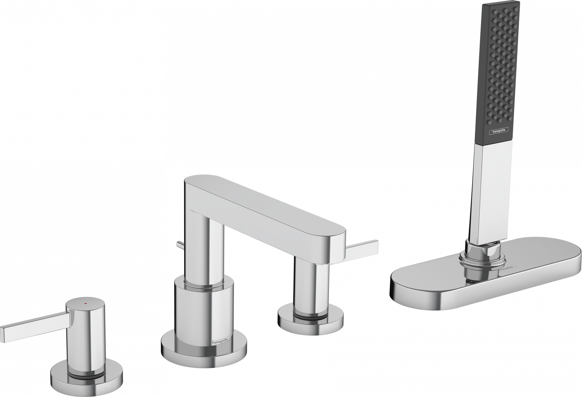 76444000 Finoris Смеситель на край ванны на 4 отверстия с sBox Hansgrohe 