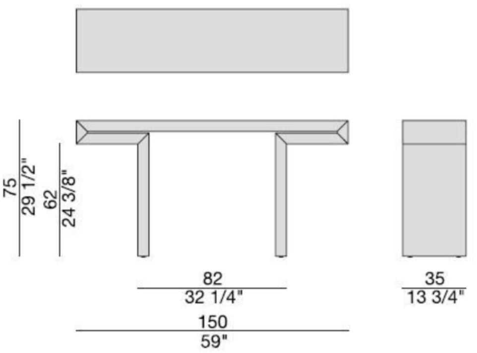 Porada Прямоугольная консоль из ореха Iron sun-id-1348607 - Вид №2