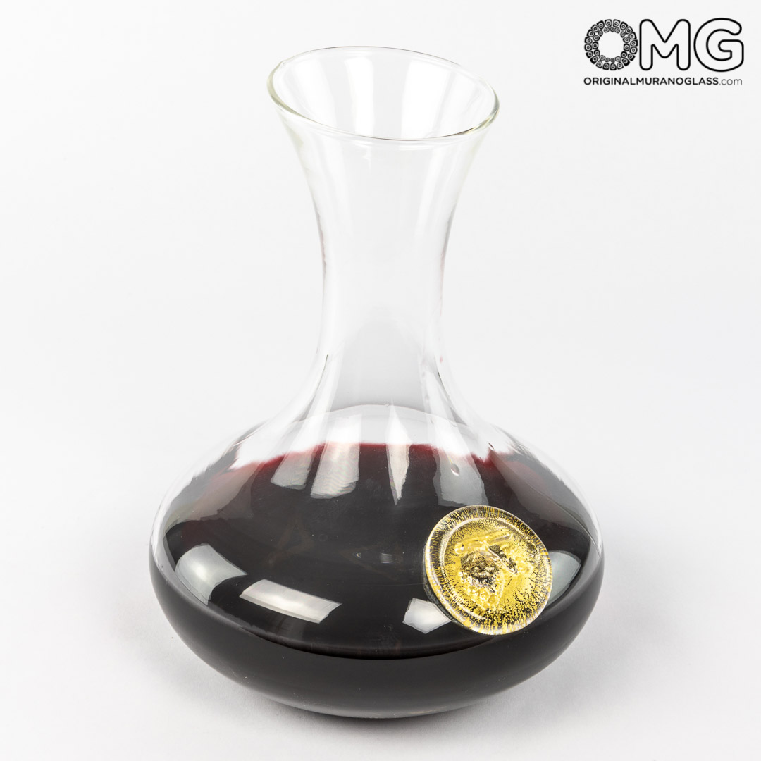 3507 ORIGINALMURANOGLASS Декантер Ламбруско с настоящим золотом - муранское стекло OMG 18 см  - Вид №1