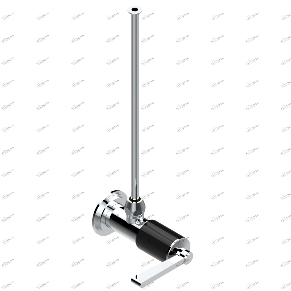 G2M-181/S Кран запорный 1/2" стильный регулируемый с 30 cм трубкой Thg-paris Faubourg - чёрный фарфор - с рукоятками Хром G2M-181/S CAT.A