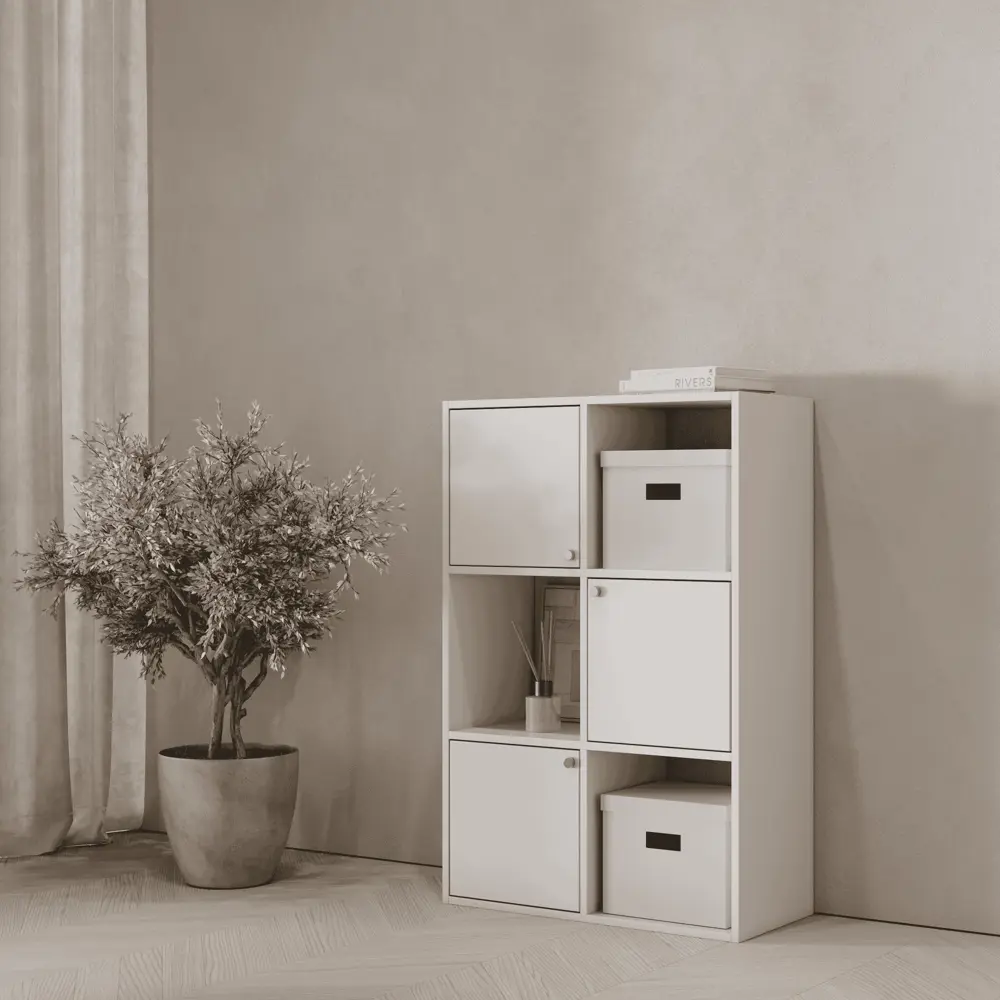 Стеллаж KONSENSA Руан 6 секций 70x104x31.7 см ЛДСП цвет белый STLM-2037237 - Вид №11