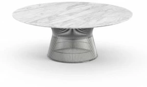 KNOLL Круглый журнальный столик из мрамора и стали Platner