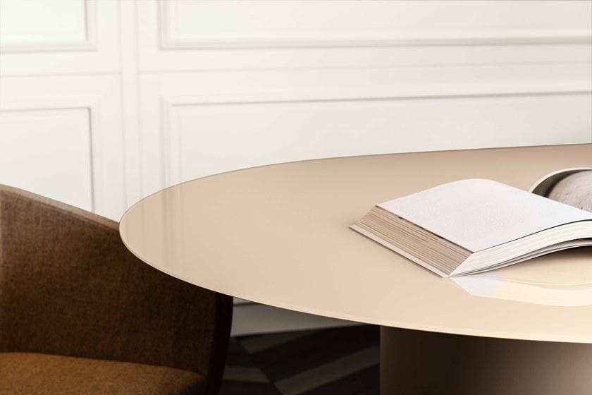 L'Ottocento Овальный стеклянный стол с цилиндрическими деревянными опорами Archetipo sun-id-1351505 - Вид №4