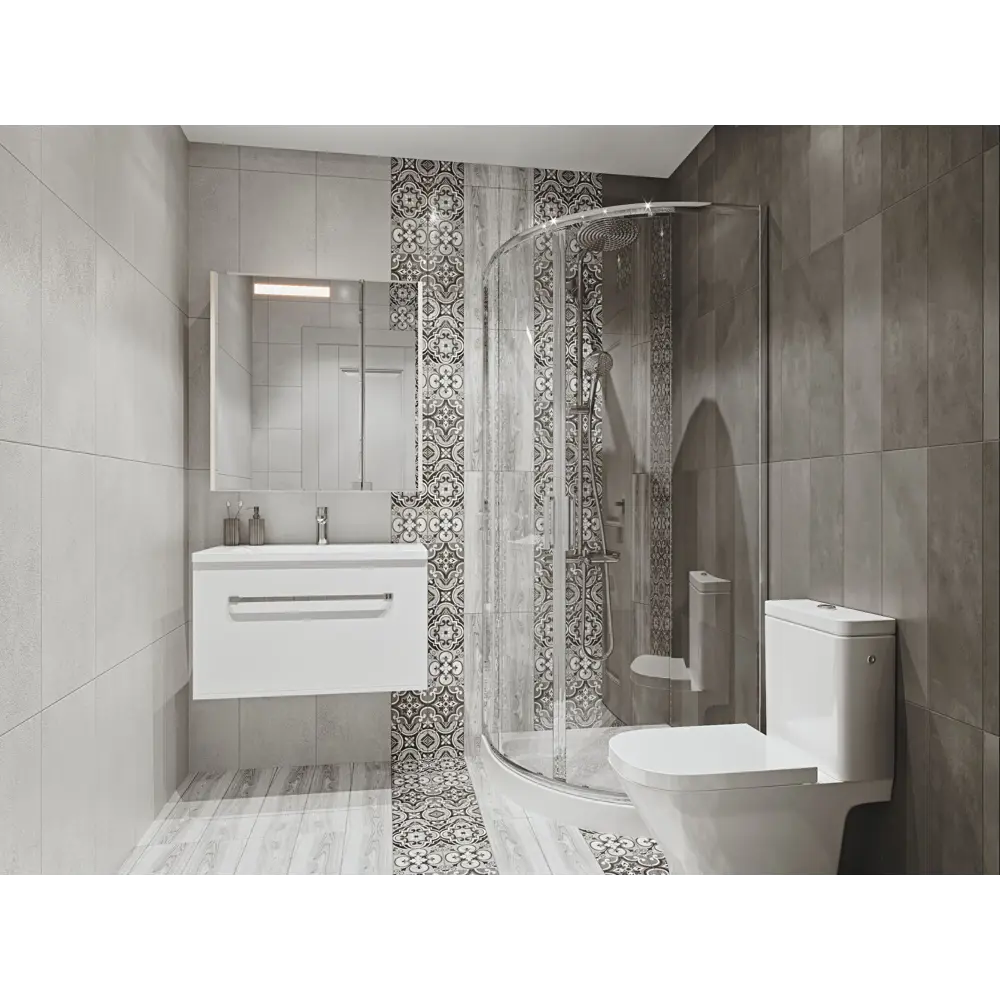 Керамогранит Belani Патч 59.7x14.8 см 1.325 м² матовый цвет серый STLM-2197297 - Вид №6