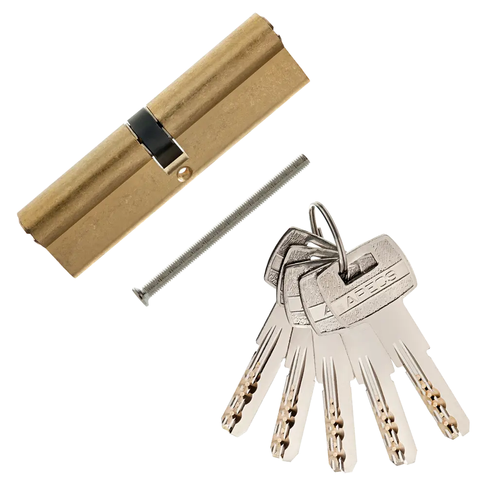 Цилиндр Apecs SM-110-G, 55x55 мм, ключ/ключ, цвет золото ЦИЛИНДР APECS SM-110-G КЛЮЧ-КЛЮЧ STLM-2129768 - Вид №1