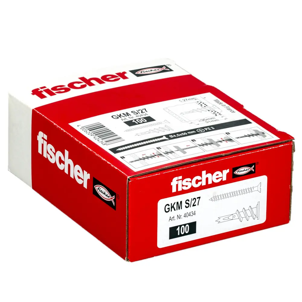 Дюбель для гипсокартона Fischer GKM 15x31 мм, сталь, 100 шт. 83421914 STLM-2060900  - Вид №1