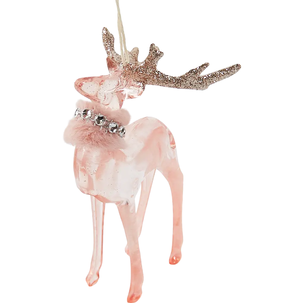 87036539 Елочная игрушка Олень 13x21 цвет розовый 4 шт. STLM-1354829 Santreyd  - Вид №1