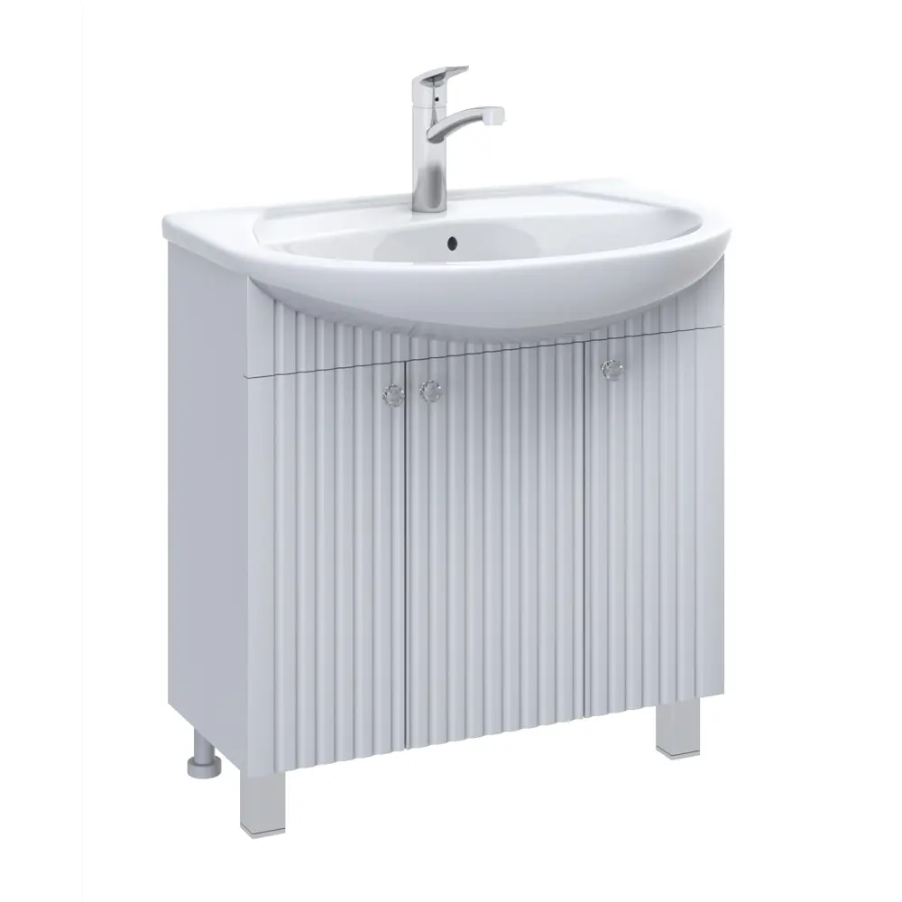 Тумба Роллс 85x79 см ДСП цвет белый с раковиной Kirovit Элеганс 85 Santreyd STLM-2067068