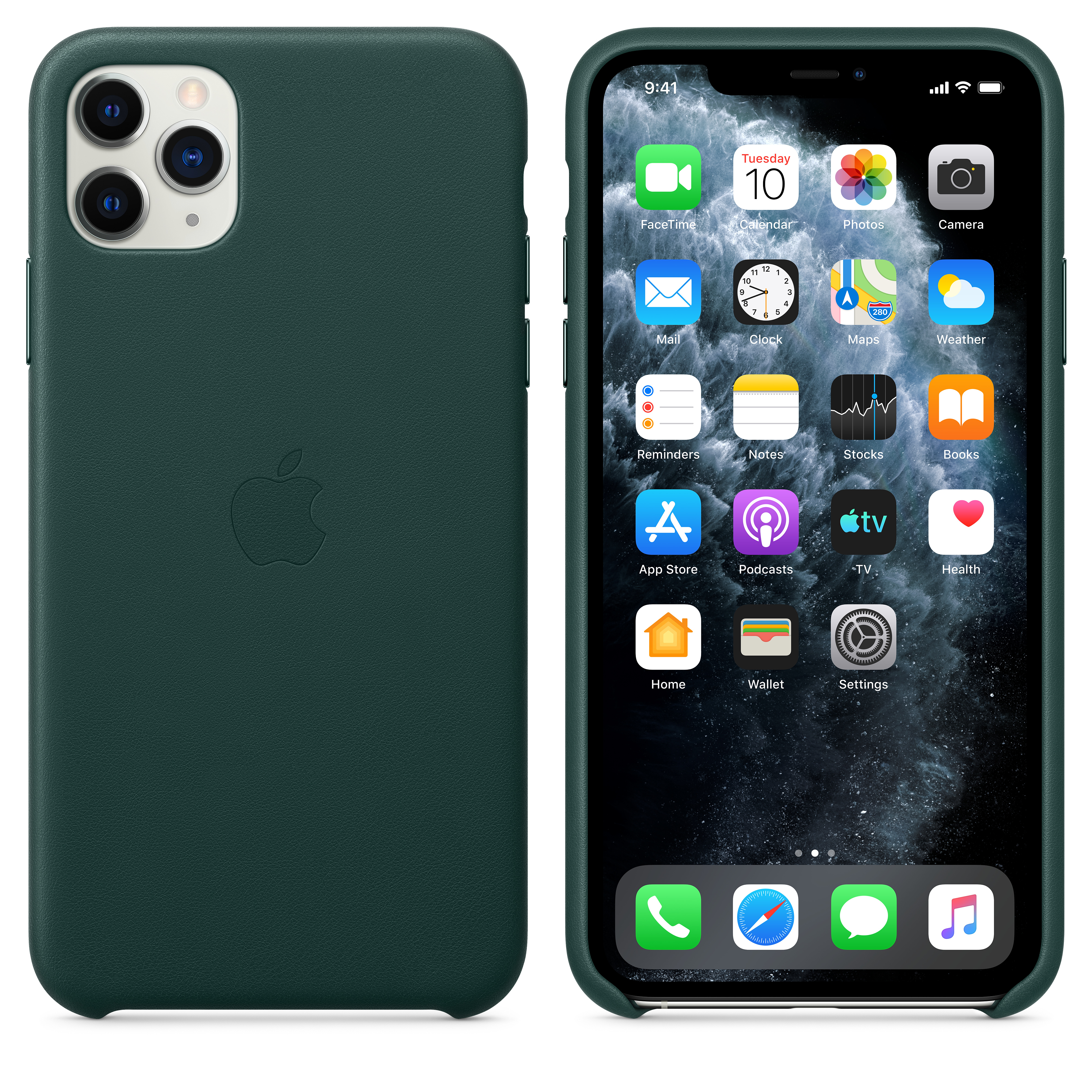 MX0C2ZM/A Iphone 11 pro max leather case - forest green Apple Santreyd  - Вид №5