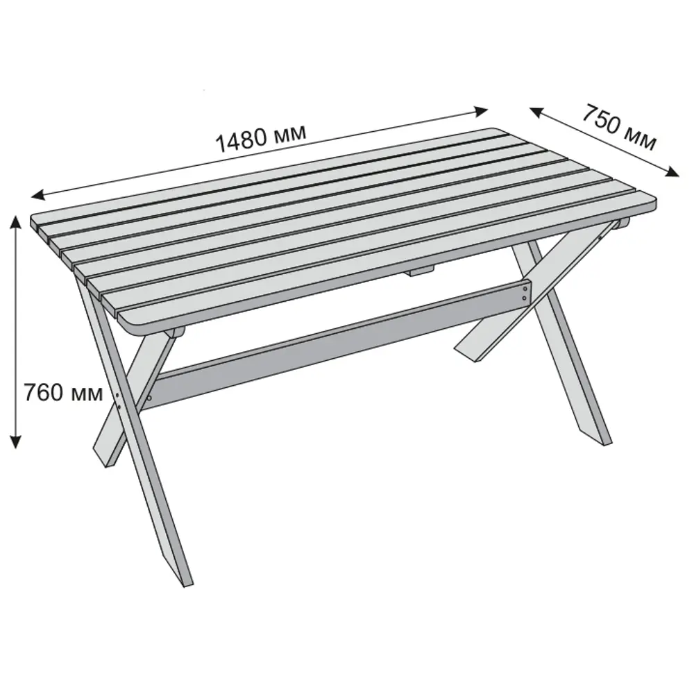 Стол садовый Эстер 148x77x75 см дерево коричневый Santreyd STLM-2206416 - Вид №4