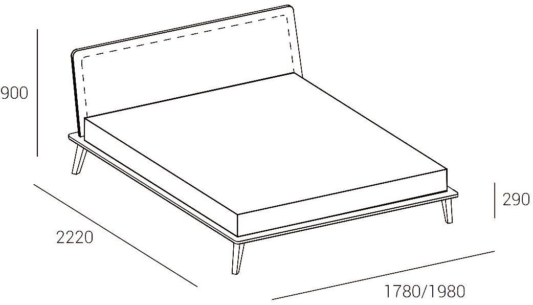 Dall'Agnese Двуспальная кровать из дуба Letti legno sun-id-1387704 - Вид №4