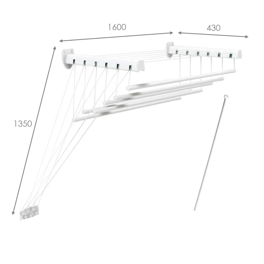 Santreyd Level - Стильная сушилка для белья настенно-потолочная 1.6 м 86728681 STLM-0071006 - Вид №4