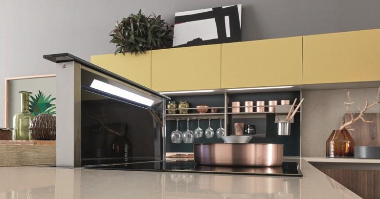 Febal Casa Линейная лакированная кухня с полуостровом sun-id-1405669 - Вид №7