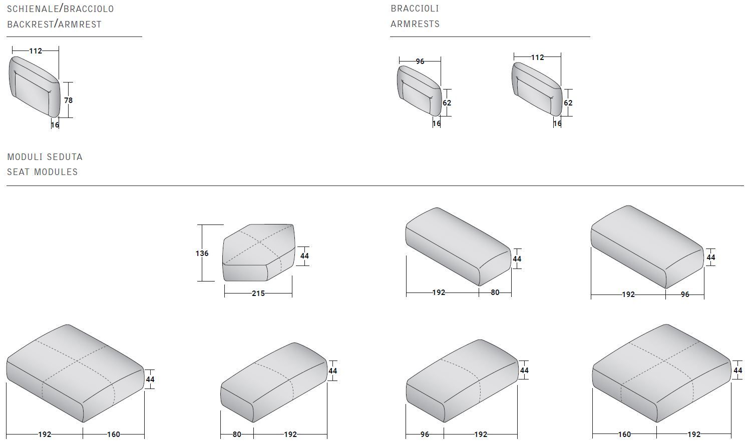 Ткань съемный садовый диван Flou лук ARCH-00078991 - Вид №14