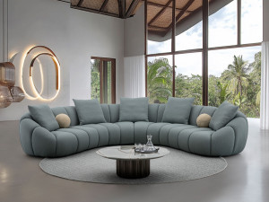 Тканевый изогнутый модульный диван