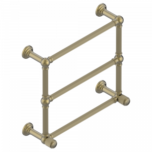 A9F-TWF3H2 Полотенцесушитель Традиционный каннелированный, 3 перекладины, 625 мм x 575 мм, водяной, с 2 декоративными крестовыми рукоятками Thg-paris Jaipur с металлическими ручками Бронза